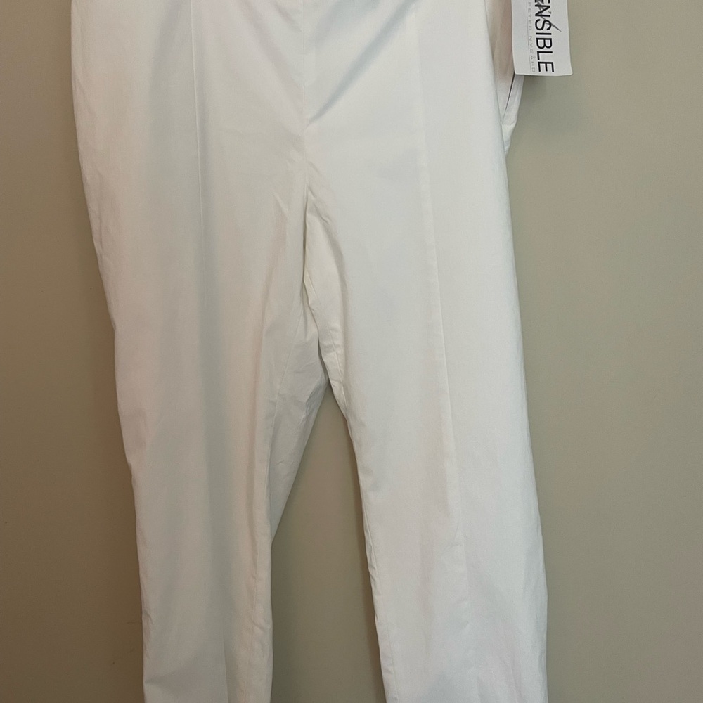 NWT Peter Nygard Stretch White Trousers size 16 retail 69.00